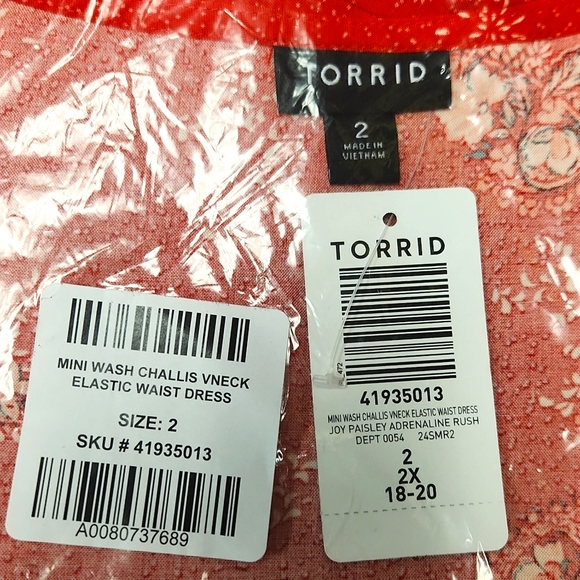 ❤️NWT VINTAGE TORRID MINI CHALLIS POCKETS DRESS - PAISLEY FLORAL PRINT PLUS SIZE - Picture 6 of 9